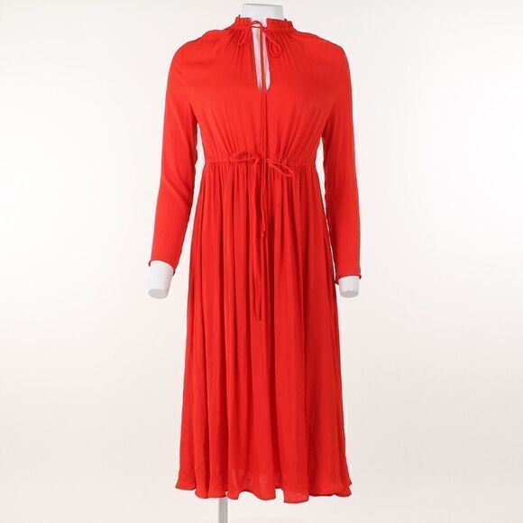 Maje Rouge Shirred Drawstring MIDI Dress - Picture 2 of 5